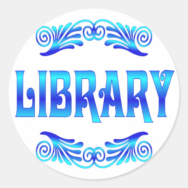 LIBRARY CLASSIC ROUND STICKER (Front)