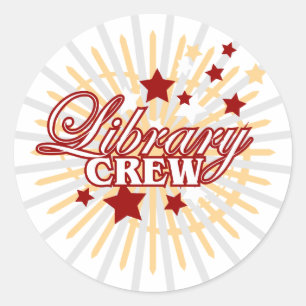 Library Crew Classic Round Sticker