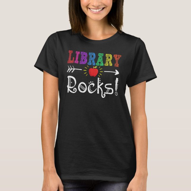 Library Crew Team Library Teacher Back To School T-Shirt (Front)