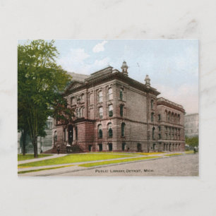 Library, Detroit, MI 1909 Vintage Postcard