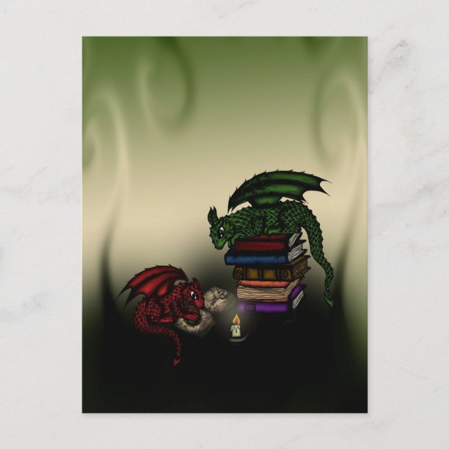 Library Dragons Postcard (Front)
