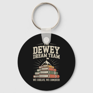 Library Dream Team Mountain Of Books Funny Librari Key Ring