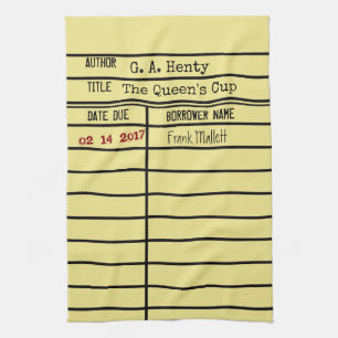 Library Due Date Card Kitchen Towel - Customise It