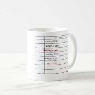 Library Due Date Mug - Customisable