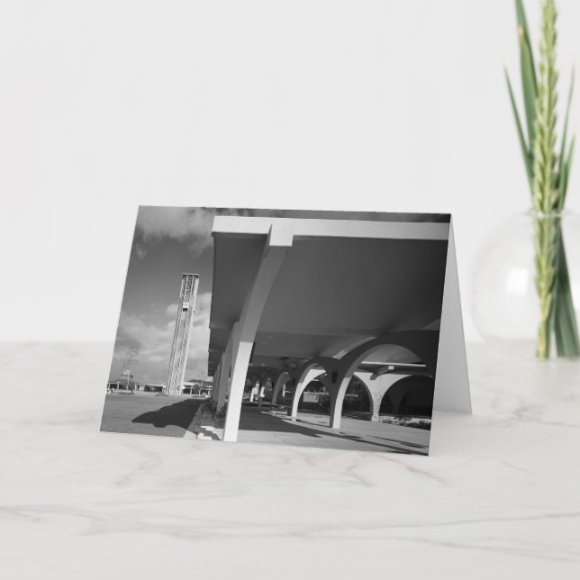 Library Entrance Arches, Bell Tower in Background Card (Front)