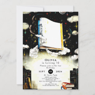 Library Fairytale Custom Storybook Birthday Invitation