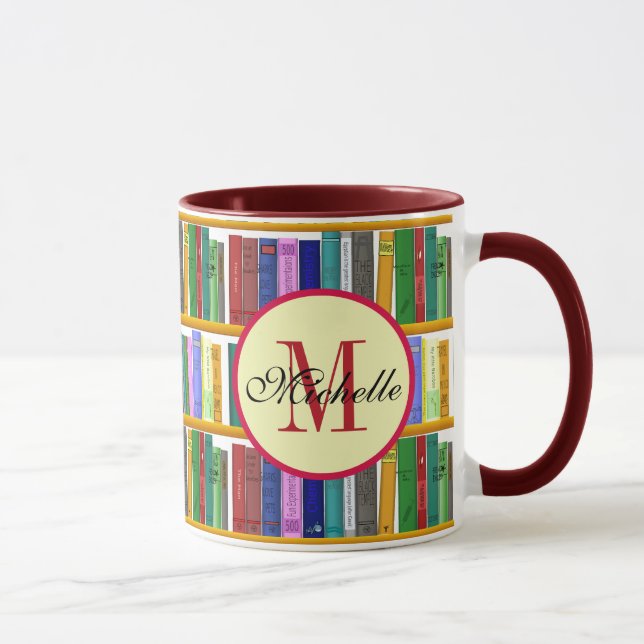 Library for genius. Books for clever students Mug (Right)