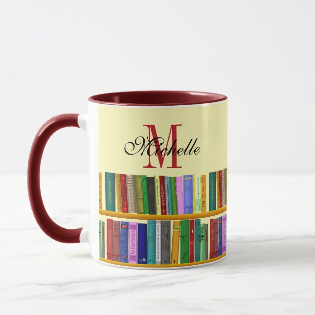 Library for genius. Books for clever students Mug (Left)