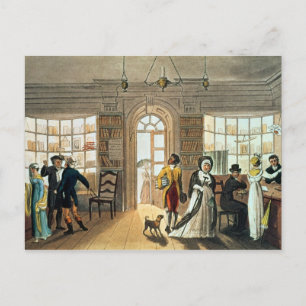 Library, from 'Poetical Sketches of Postcard