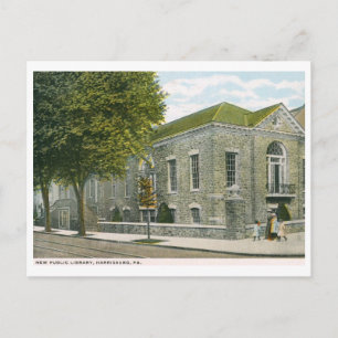 Library, Harrisburg PA 1920 Vintage Postcard