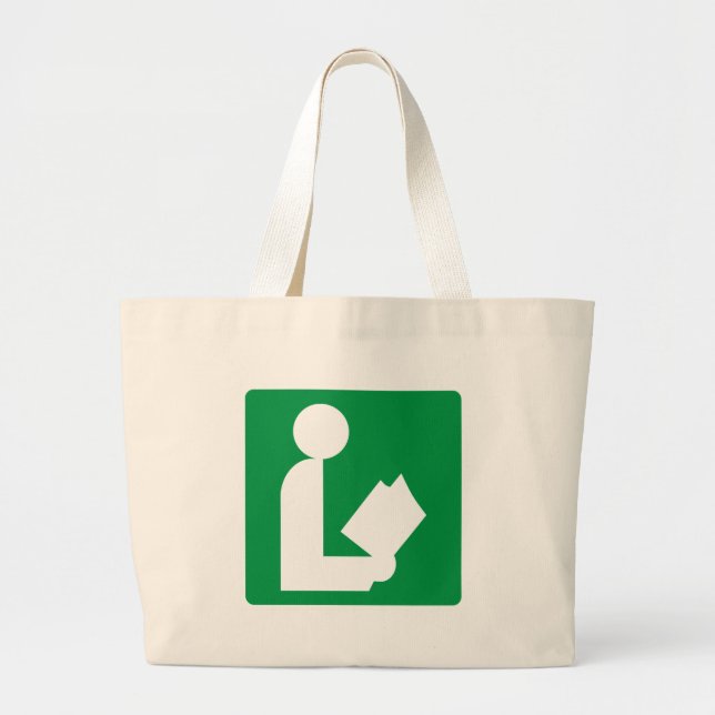 Library Highway Sign Large Tote Bag (Front)