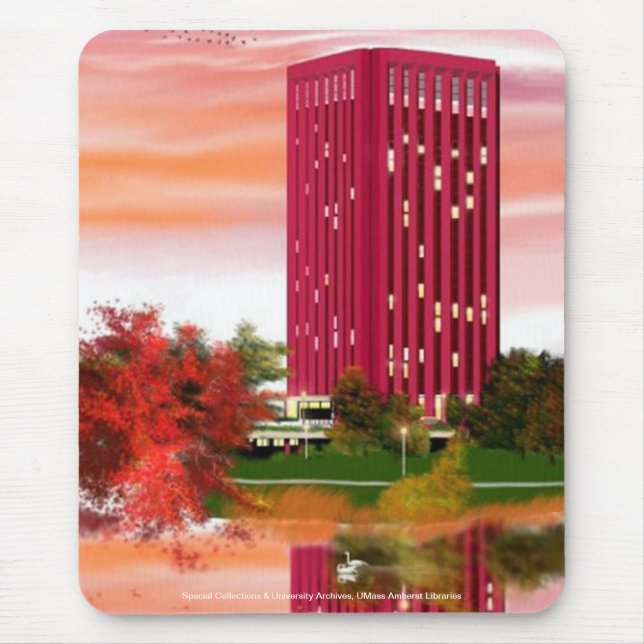 Library in Fall by Tam Nguyen Mouse Pad (Front)