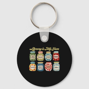Library Is My Jam Librarian Appreciation Reading T Key Ring