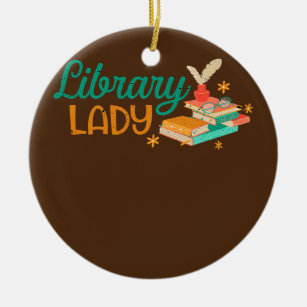 Library Lady Librarian Reader Bookish Bookworm Ceramic Ornament