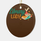 Library Lady Librarian Reader Bookish Bookworm Ceramic Ornament (Left)
