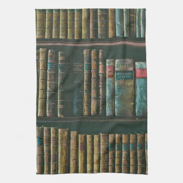Library lover artwork tea towel (Vertical)