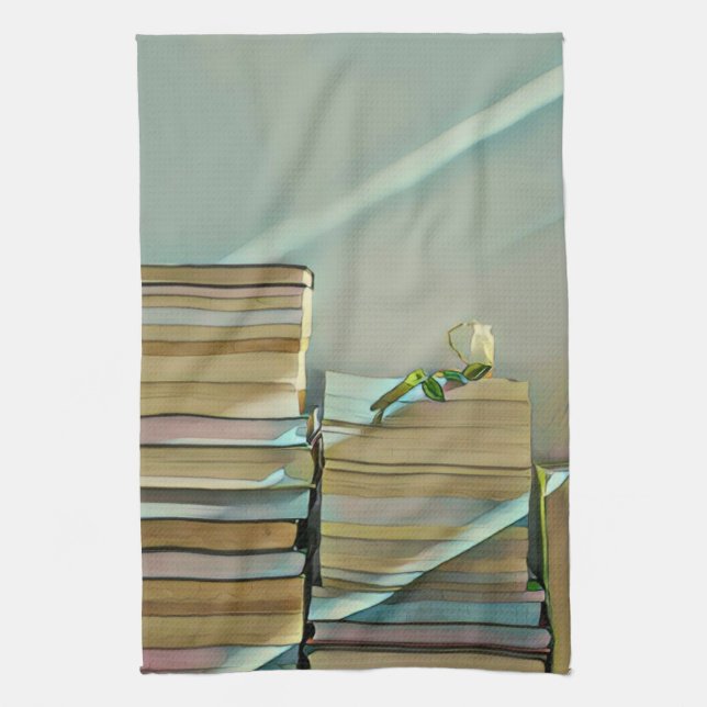 Library lover artwork tea towel (Vertical)