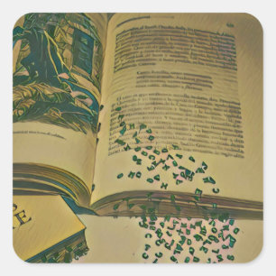 Library lover gift square sticker