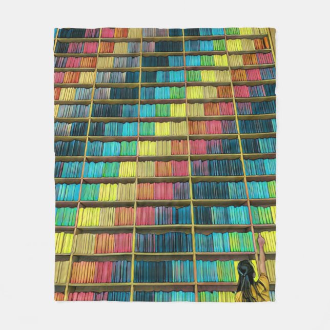 Library Lovers Gift Fleece Blanket (Front)