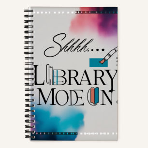 Library Mode On" A5 Spiral Notebook for Readers
