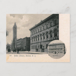 Library, Newark, NJ Vintage Postcard
