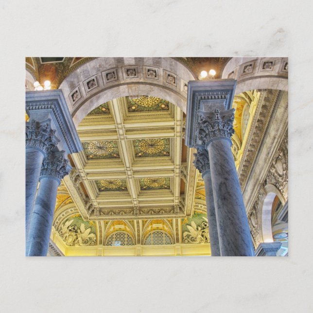 Library of Congress ceiling Postcard (Front)