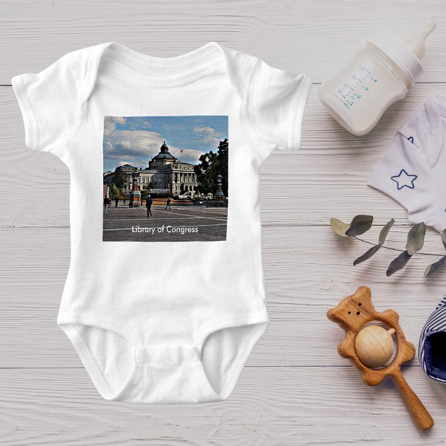 Library of Congress in Mosaic Pattern Baby Bodysuit (Library of Congress in Mosaic Pattern Baby Bodysuit)