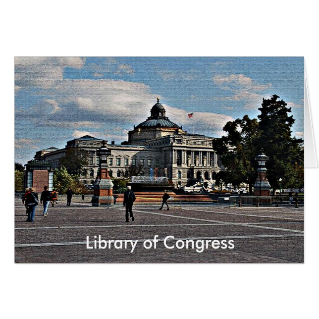 Library of Congress in Mosaic Pattern Card (Front Horizontal)