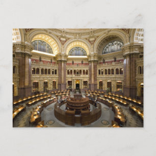 Library of Congress Reading Room, Washington, D.C. Postcard