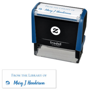 Library of Custom Text Name Self-inking Stamp