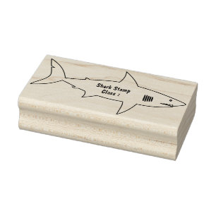 Library of School Shark Rubber Stamp