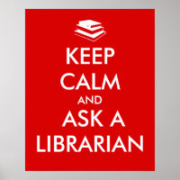 Library Poster Keep Calm Stack of Books Template