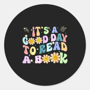Library reading lovers funny good day to read book classic round sticker