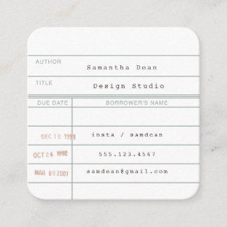 Library, Retro, Vintage Business Card