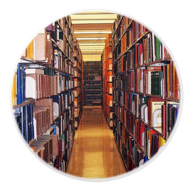 Library Shelves Ceramic Knob (Front)