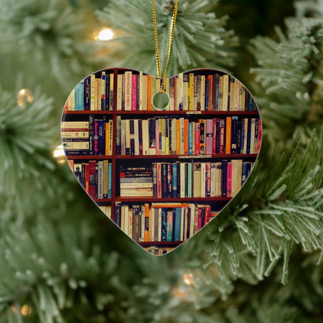Library Shelves Ceramic Ornament (Tree)