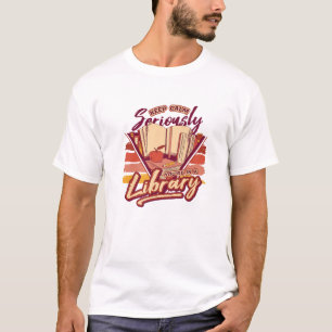 Library Silence Funny Librarian Keep Calm Read Rea T-Shirt