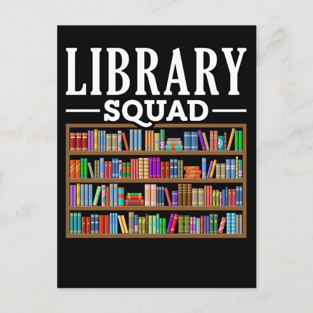Library Squad Book Lover Reading Librarian Humour Postcard (Front)