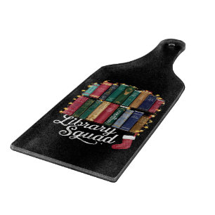 Library Squad Christmas Book Lovers Team Reading Cutting Board