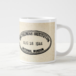 Library Stamp Smithsonian Institution 1944 Large Coffee Mug