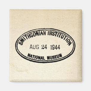 Library Stamp Smithsonian Institution 1944 Magnet