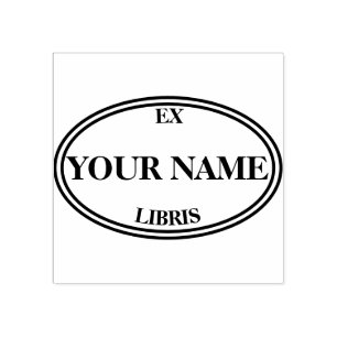 Library stamp style ex libris book plate