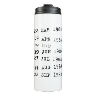 Library Stamps Date Due 1984 Thermal Tumbler