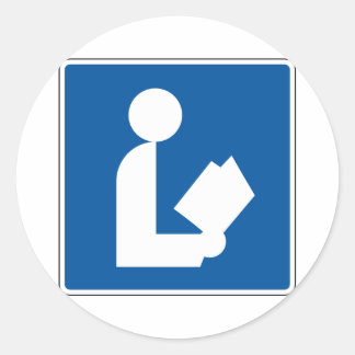 Library Street Sign Classic Round Sticker