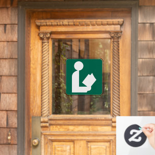 Library Symbol Roadside Sign Window Cling