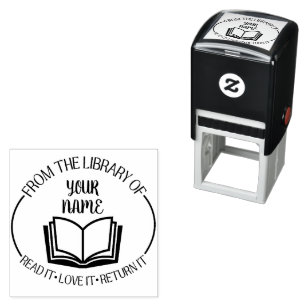 Library Teacher Self Inking Rubber Stamp