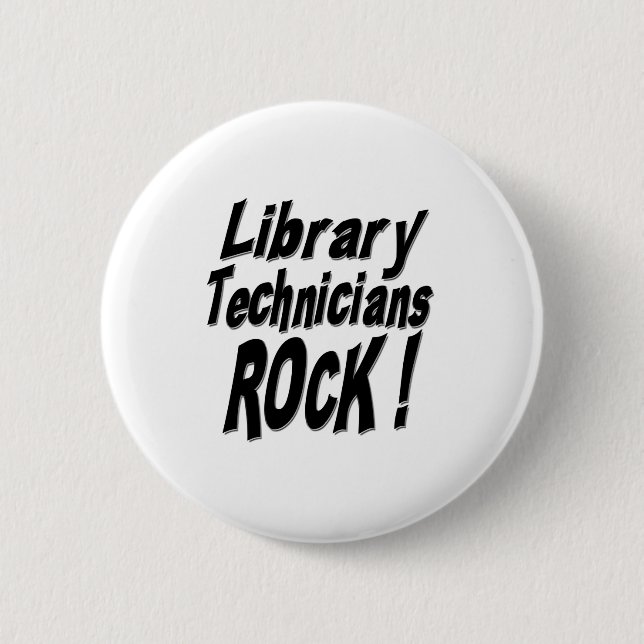 Library Technicians Rock! Button (Front)