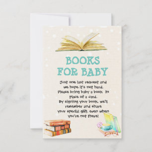 Library theme book for baby card