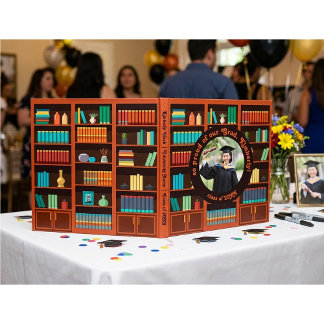 Library-Themed Graduation Photo Guest Book