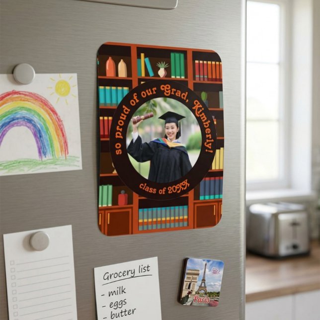 Library-Themed Graduation Photo Magnet (Creator Uploaded)